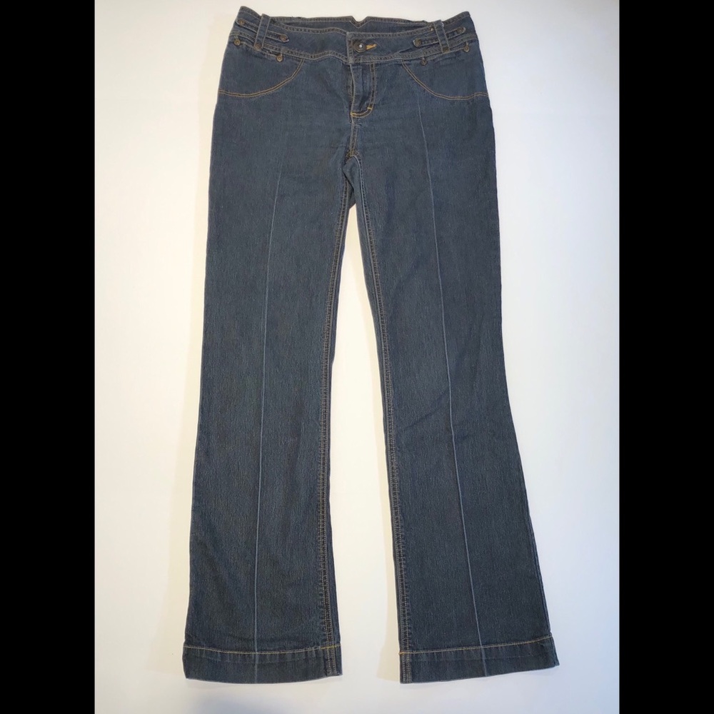 Bisou Bisou Pleated Dark Wash Trouser Jeans